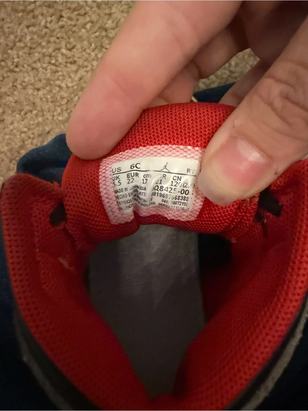 Jordan Kids Black, Gray & Red High-Top Sneakers